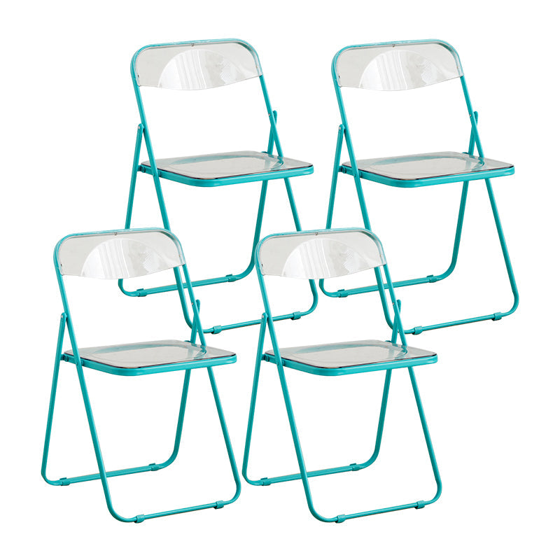 Style moderne pliant ouvrir des chaises de salle à manger sans bras en métal (ensemble de 4/8)
