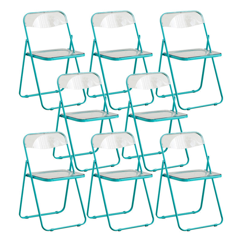 Style moderne pliant ouvrir des chaises de salle à manger sans bras en métal (ensemble de 4/8)