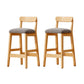Modern Solid Wood Counter Stool Bar-height Low Back Bar Stool with Footrest Grey 2 Piece Set Clearhalo 'Bar Furniture' 'Bar Stools' 'bar_stools' 'furn' 'furn_bar_stools' 'Furniture' 'Kitchen & Dining Furniture' 7806429