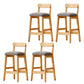 Modern Solid Wood Counter Stool Bar-height Low Back Bar Stool with Footrest Grey 4 Piece Set Clearhalo 'Bar Furniture' 'Bar Stools' 'bar_stools' 'furn' 'furn_bar_stools' 'Furniture' 'Kitchen & Dining Furniture' 7806431