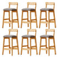 Modern Solid Wood Counter Stool Bar-height Low Back Bar Stool with Footrest Grey 6 Piece Set Clearhalo 'Bar Furniture' 'Bar Stools' 'bar_stools' 'furn' 'furn_bar_stools' 'Furniture' 'Kitchen & Dining Furniture' 7806432