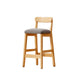 Modern Solid Wood Counter Stool Bar-height Low Back Bar Stool with Footrest Grey 1 Piece Clearhalo 'Bar Furniture' 'Bar Stools' 'bar_stools' 'furn' 'furn_bar_stools' 'Furniture' 'Kitchen & Dining Furniture' 7806436