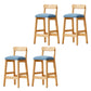 Modern Solid Wood Counter Stool Bar-height Low Back Bar Stool with Footrest Blue 4 Piece Set Clearhalo 'Bar Furniture' 'Bar Stools' 'bar_stools' 'furn' 'furn_bar_stools' 'Furniture' 'Kitchen & Dining Furniture' 7806441
