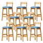 Modern Solid Wood Counter Stool Bar-height Low Back Bar Stool with Footrest Blue 8 Piece Set Clearhalo 'Bar Furniture' 'Bar Stools' 'bar_stools' 'furn' 'furn_bar_stools' 'Furniture' 'Kitchen & Dining Furniture' 7806444
