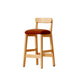 Modern Solid Wood Counter Stool Bar-height Low Back Bar Stool with Footrest Brown 1 Piece Clearhalo 'Bar Furniture' 'Bar Stools' 'bar_stools' 'furn' 'furn_bar_stools' 'Furniture' 'Kitchen & Dining Furniture' 7806447