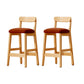 Modern Solid Wood Counter Stool Bar-height Low Back Bar Stool with Footrest Brown 2 Piece Set Clearhalo 'Bar Furniture' 'Bar Stools' 'bar_stools' 'furn' 'furn_bar_stools' 'Furniture' 'Kitchen & Dining Furniture' 7806448