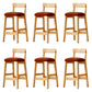 Modern Solid Wood Counter Stool Bar-height Low Back Bar Stool with Footrest Brown 6 Piece Set Clearhalo 'Bar Furniture' 'Bar Stools' 'bar_stools' 'furn' 'furn_bar_stools' 'Furniture' 'Kitchen & Dining Furniture' 7806450