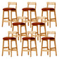 Modern Solid Wood Counter Stool Bar-height Low Back Bar Stool with Footrest Brown 8 Piece Set Clearhalo 'Bar Furniture' 'Bar Stools' 'bar_stools' 'furn' 'furn_bar_stools' 'Furniture' 'Kitchen & Dining Furniture' 7806451