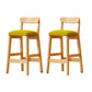 Modern Solid Wood Counter Stool Bar-height Low Back Bar Stool with Footrest Green 2 Piece Set Clearhalo 'Bar Furniture' 'Bar Stools' 'bar_stools' 'furn' 'furn_bar_stools' 'Furniture' 'Kitchen & Dining Furniture' 7806453