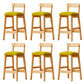 Modern Solid Wood Counter Stool Bar-height Low Back Bar Stool with Footrest Green 6 Piece Set Clearhalo 'Bar Furniture' 'Bar Stools' 'bar_stools' 'furn' 'furn_bar_stools' 'Furniture' 'Kitchen & Dining Furniture' 7806455