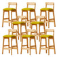 Modern Solid Wood Counter Stool Bar-height Low Back Bar Stool with Footrest Green 8 Piece Set Clearhalo 'Bar Furniture' 'Bar Stools' 'bar_stools' 'furn' 'furn_bar_stools' 'Furniture' 'Kitchen & Dining Furniture' 7806456