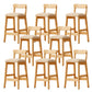 Modern Solid Wood Counter Stool Bar-height Low Back Bar Stool with Footrest Khaki 8 Piece Set Clearhalo 'Bar Furniture' 'Bar Stools' 'bar_stools' 'furn' 'furn_bar_stools' 'Furniture' 'Kitchen & Dining Furniture' 7806461