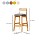 Modern Solid Wood Counter Stool Bar-height Low Back Bar Stool with Footrest Clearhalo 'Bar Furniture' 'Bar Stools' 'bar_stools' 'furn' 'furn_bar_stools' 'Furniture' 'Kitchen & Dining Furniture' 7806462