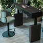 Green Bar Stools Adjustable Height Swivel Dining Stools with Metal Base