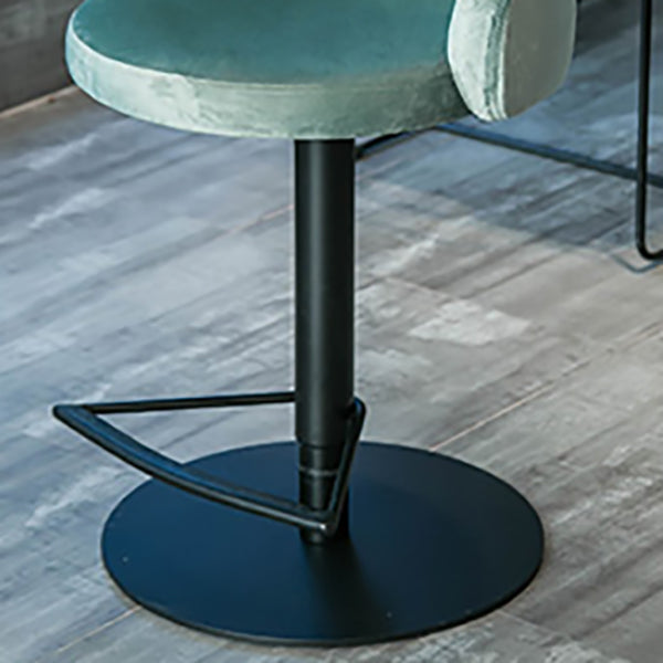 Green Bar Stools Adjustable Height Swivel Dining Stools with Metal Base