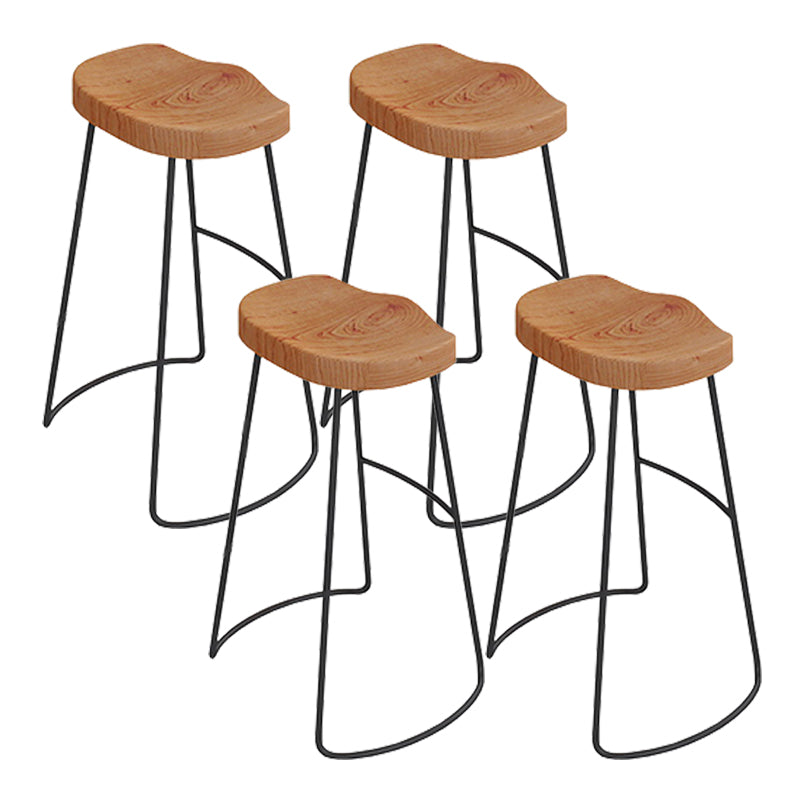Wood Backless Dining Stools Contemporary Bar Stools with Footrest 4 Piece Set Clearhalo 'Bar Furniture' 'Bar Stools' 'bar_stools' 'furn' 'furn_bar_stools' 'Furniture' 'Kitchen & Dining Furniture' 7806479