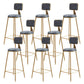 Glam Gold Legs Bar Stools Living Room Upholstered Counter Chair Grey 8 Piece Set Clearhalo 'Bar Furniture' 'Bar Stools' 'bar_stools' 'furn' 'furn_bar_stools' 'Furniture' 'Kitchen & Dining Furniture' 7806495