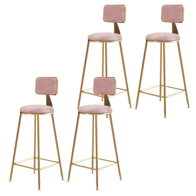 Glam Gold Legs Bar Stools Living Room Upholstered Counter Chair Pink 4 Piece Set Clearhalo 'Bar Furniture' 'Bar Stools' 'bar_stools' 'furn' 'furn_bar_stools' 'Furniture' 'Kitchen & Dining Furniture' 7806501