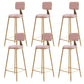 Glam Gold Legs Bar Stools Living Room Upholstered Counter Chair Pink 6 Piece Set Clearhalo 'Bar Furniture' 'Bar Stools' 'bar_stools' 'furn' 'furn_bar_stools' 'Furniture' 'Kitchen & Dining Furniture' 7806503