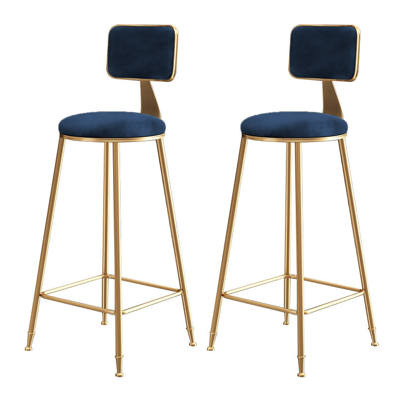 Glam Gold Legs Bar Stools Living Room Upholstered Counter Chair Blue 2 Piece Set Clearhalo 'Bar Furniture' 'Bar Stools' 'bar_stools' 'furn' 'furn_bar_stools' 'Furniture' 'Kitchen & Dining Furniture' 7806505