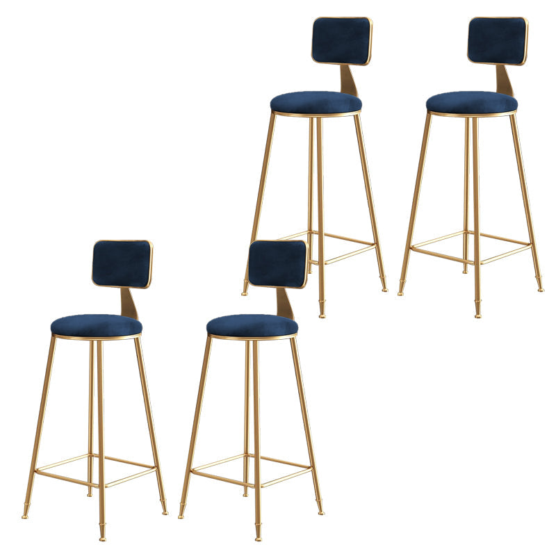 Glam Gold Legs Bar Stools Living Room Upholstered Counter Chair Blue 4 Piece Set Clearhalo 'Bar Furniture' 'Bar Stools' 'bar_stools' 'furn' 'furn_bar_stools' 'Furniture' 'Kitchen & Dining Furniture' 7806506