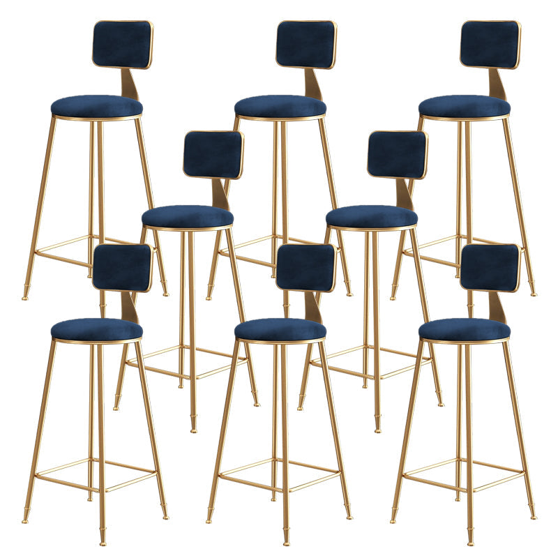 Glam Gold Legs Bar Stools Living Room Upholstered Counter Chair Blue 8 Piece Set Clearhalo 'Bar Furniture' 'Bar Stools' 'bar_stools' 'furn' 'furn_bar_stools' 'Furniture' 'Kitchen & Dining Furniture' 7806508