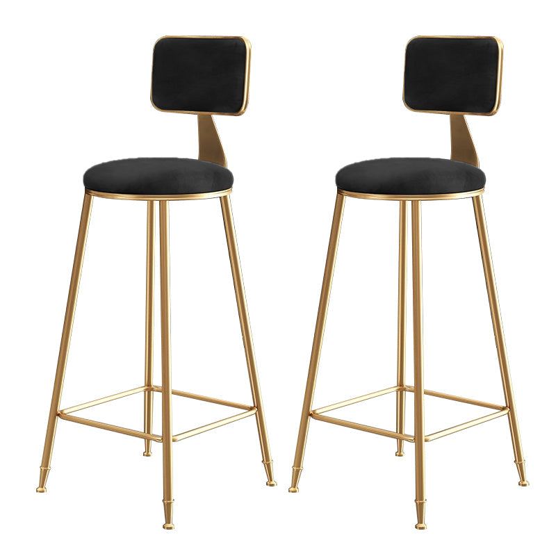 Glam Gold Legs Bar Stools Living Room Upholstered Counter Chair Black 2 Piece Set Clearhalo 'Bar Furniture' 'Bar Stools' 'bar_stools' 'furn' 'furn_bar_stools' 'Furniture' 'Kitchen & Dining Furniture' 7806509