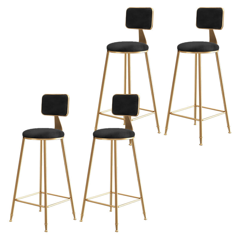 Glam Gold Legs Bar Stools Living Room Upholstered Counter Chair Black 4 Piece Set Clearhalo 'Bar Furniture' 'Bar Stools' 'bar_stools' 'furn' 'furn_bar_stools' 'Furniture' 'Kitchen & Dining Furniture' 7806510