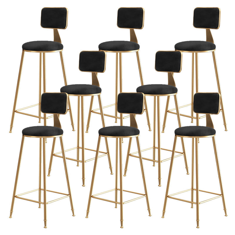 Glam Gold Legs Bar Stools Living Room Upholstered Counter Chair Black 8 Piece Set Clearhalo 'Bar Furniture' 'Bar Stools' 'bar_stools' 'furn' 'furn_bar_stools' 'Furniture' 'Kitchen & Dining Furniture' 7806512