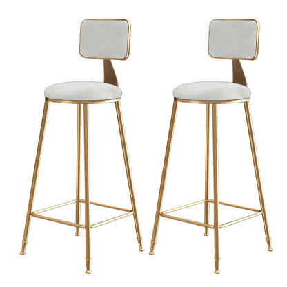 Glam Gold Legs Bar Stools Living Room Upholstered Counter Chair White 2 Piece Set Clearhalo 'Bar Furniture' 'Bar Stools' 'bar_stools' 'furn' 'furn_bar_stools' 'Furniture' 'Kitchen & Dining Furniture' 7806513