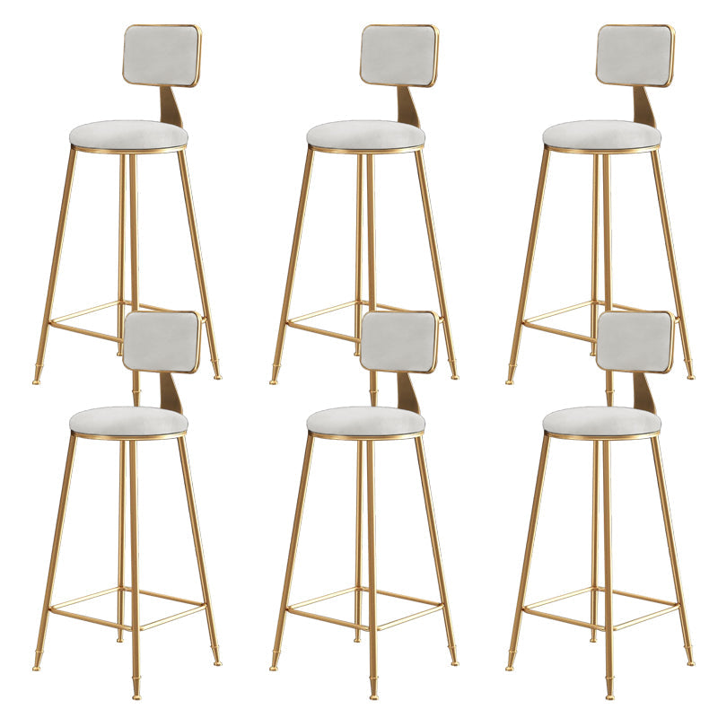 Glam Gold Legs Bar Stools Living Room Upholstered Counter Chair White 6 Piece Set Clearhalo 'Bar Furniture' 'Bar Stools' 'bar_stools' 'furn' 'furn_bar_stools' 'Furniture' 'Kitchen & Dining Furniture' 7806515