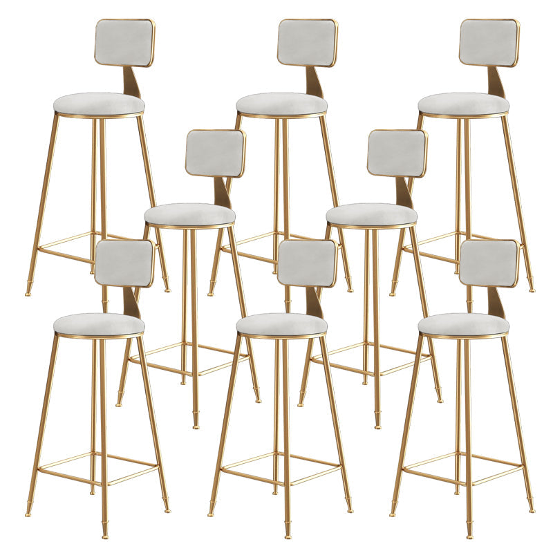 Glam Gold Legs Bar Stools Living Room Upholstered Counter Chair White 8 Piece Set Clearhalo 'Bar Furniture' 'Bar Stools' 'bar_stools' 'furn' 'furn_bar_stools' 'Furniture' 'Kitchen & Dining Furniture' 7806516