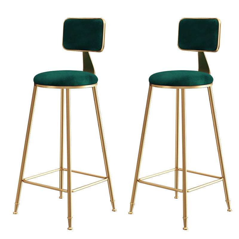 Glam Gold Legs Bar Stools Living Room Upholstered Counter Chair Green 2 Piece Set Clearhalo 'Bar Furniture' 'Bar Stools' 'bar_stools' 'furn' 'furn_bar_stools' 'Furniture' 'Kitchen & Dining Furniture' 7806517
