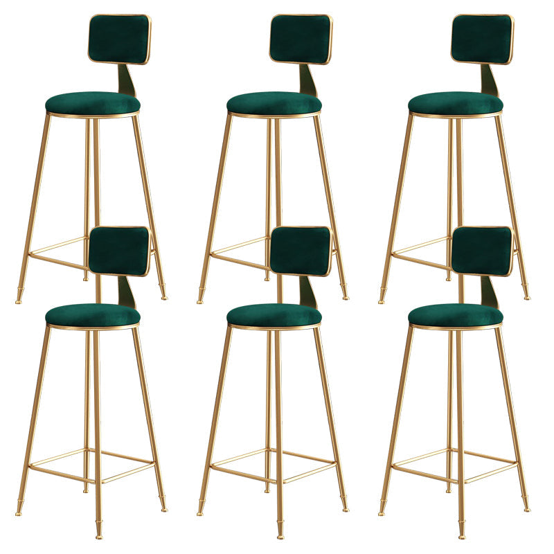 Glam Gold Legs Bar Stools Living Room Upholstered Counter Chair Green 6 Piece Set Clearhalo 'Bar Furniture' 'Bar Stools' 'bar_stools' 'furn' 'furn_bar_stools' 'Furniture' 'Kitchen & Dining Furniture' 7806519