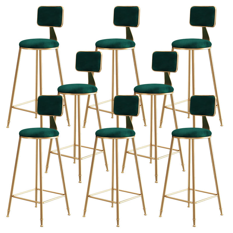 Glam Gold Legs Bar Stools Living Room Upholstered Counter Chair Green 8 Piece Set Clearhalo 'Bar Furniture' 'Bar Stools' 'bar_stools' 'furn' 'furn_bar_stools' 'Furniture' 'Kitchen & Dining Furniture' 7806520