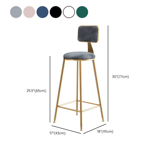 Glam Gold Legs Bar Stools Living Room Upholstered Counter Chair