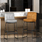 Faux Leather Bar Stools Industrial Metal Patio Bar Stool with Black Legs Clearhalo 'Bar Furniture' 'Bar Stools' 'bar_stools' 'furn' 'furn_bar_stools' 'Furniture' 'Kitchen & Dining Furniture' 7806570
