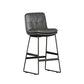 Faux Leather Bar Stools Industrial Metal Patio Bar Stool with Black Legs Dark Gray 1 Piece Clearhalo 'Bar Furniture' 'Bar Stools' 'bar_stools' 'furn' 'furn_bar_stools' 'Furniture' 'Kitchen & Dining Furniture' 7806571
