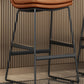 Faux Leather Bar Stools Industrial Metal Patio Bar Stool with Black Legs Clearhalo 'Bar Furniture' 'Bar Stools' 'bar_stools' 'furn' 'furn_bar_stools' 'Furniture' 'Kitchen & Dining Furniture' 7806573