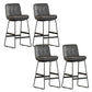 Faux Leather Bar Stools Industrial Metal Patio Bar Stool with Black Legs Dark Gray 4 Piece Set Clearhalo 'Bar Furniture' 'Bar Stools' 'bar_stools' 'furn' 'furn_bar_stools' 'Furniture' 'Kitchen & Dining Furniture' 7806576