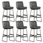 Faux Leather Bar Stools Industrial Metal Patio Bar Stool with Black Legs Dark Gray 6 Piece Set Clearhalo 'Bar Furniture' 'Bar Stools' 'bar_stools' 'furn' 'furn_bar_stools' 'Furniture' 'Kitchen & Dining Furniture' 7806578