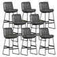 Faux Leather Bar Stools Industrial Metal Patio Bar Stool with Black Legs Dark Gray 8 Piece Set Clearhalo 'Bar Furniture' 'Bar Stools' 'bar_stools' 'furn' 'furn_bar_stools' 'Furniture' 'Kitchen & Dining Furniture' 7806579