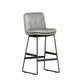 Faux Leather Bar Stools Industrial Metal Patio Bar Stool with Black Legs Light Gray 1 Piece Clearhalo 'Bar Furniture' 'Bar Stools' 'bar_stools' 'furn' 'furn_bar_stools' 'Furniture' 'Kitchen & Dining Furniture' 7806582