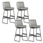 Faux Leather Bar Stools Industrial Metal Patio Bar Stool with Black Legs Light Gray 4 Piece Set Clearhalo 'Bar Furniture' 'Bar Stools' 'bar_stools' 'furn' 'furn_bar_stools' 'Furniture' 'Kitchen & Dining Furniture' 7806584