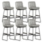 Faux Leather Bar Stools Industrial Metal Patio Bar Stool with Black Legs Light Gray 6 Piece Set Clearhalo 'Bar Furniture' 'Bar Stools' 'bar_stools' 'furn' 'furn_bar_stools' 'Furniture' 'Kitchen & Dining Furniture' 7806585
