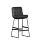 Faux Leather Bar Stools Industrial Metal Patio Bar Stool with Black Legs Black 1 Piece Clearhalo 'Bar Furniture' 'Bar Stools' 'bar_stools' 'furn' 'furn_bar_stools' 'Furniture' 'Kitchen & Dining Furniture' 7806587
