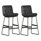 Faux Leather Bar Stools Industrial Metal Patio Bar Stool with Black Legs Black 2 Piece Set Clearhalo 'Bar Furniture' 'Bar Stools' 'bar_stools' 'furn' 'furn_bar_stools' 'Furniture' 'Kitchen & Dining Furniture' 7806588