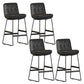 Faux Leather Bar Stools Industrial Metal Patio Bar Stool with Black Legs Black 4 Piece Set Clearhalo 'Bar Furniture' 'Bar Stools' 'bar_stools' 'furn' 'furn_bar_stools' 'Furniture' 'Kitchen & Dining Furniture' 7806589