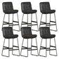 Faux Leather Bar Stools Industrial Metal Patio Bar Stool with Black Legs Black 6 Piece Set Clearhalo 'Bar Furniture' 'Bar Stools' 'bar_stools' 'furn' 'furn_bar_stools' 'Furniture' 'Kitchen & Dining Furniture' 7806590