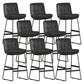 Faux Leather Bar Stools Industrial Metal Patio Bar Stool with Black Legs Black 8 Piece Set Clearhalo 'Bar Furniture' 'Bar Stools' 'bar_stools' 'furn' 'furn_bar_stools' 'Furniture' 'Kitchen & Dining Furniture' 7806591